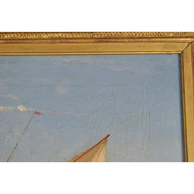 F Berré, HST Navire devant Constantinople, 19th Century, Oil on Canvas, Framed For Sale - Image 13 of 17