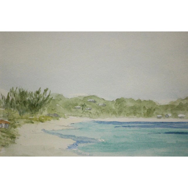 "Grace Bay Turks & Caicos" Original Watercolour by Freddy a Cushing of Newport, Ri For Sale - Image 4 of 7