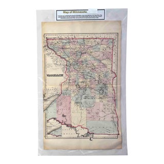 Antique 1870s g.w. Gray & Son Map of Minnesota (32 X 20")" For Sale