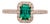 Colombian Emerald Ring With Natural Diamonds: Solid 14k Gold, Emerald Cut 6x4mm, Size 6.75 For Sale
