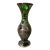 Antique Art Nouveau Sterling Silver Overlay Green Art Glass 8" Vase For Sale