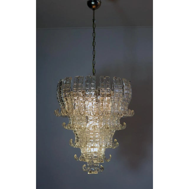 Glass Vintage Italian Murano Glass Chandelier, 1984 For Sale - Image 7 of 12
