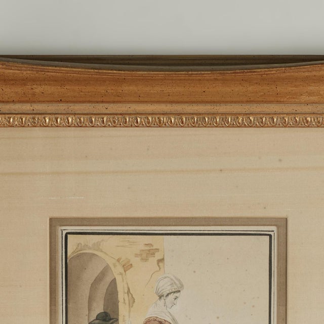 Pair of Antique Watercolors of Figures in Torre Del Greco Italy For Sale - Image 4 of 18
