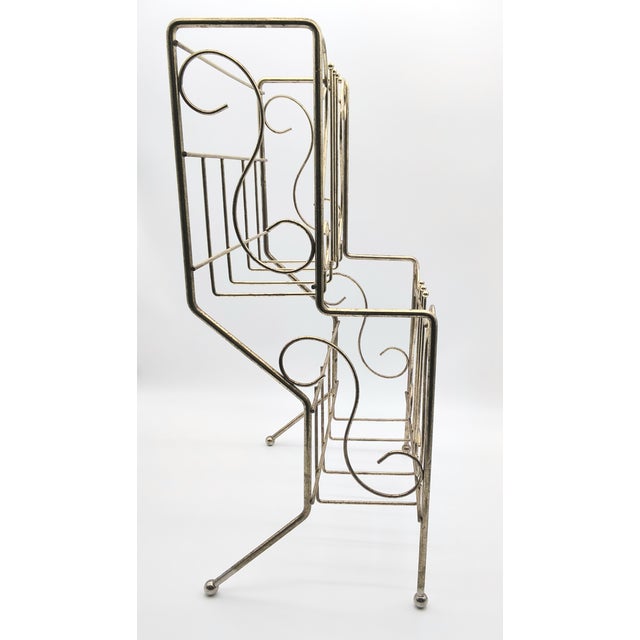 Large Vintage Brass Magazine / Record Vinyl Holder For Sale - Image 4 of 10