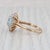Mid-Century Modern Mid 20th Century 1.61ctw Oval Aquamarine Diamond Halo Ring 14k Yellow Gold Size 7.25 For Sale - Image 3 of 8