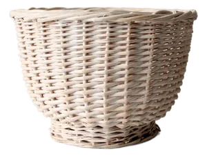 Vintage Cream Wicker Basket