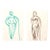 Pair of Abstract Figurative Ink Drawings by CL Auker For Sale