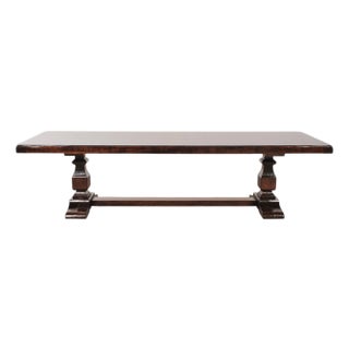 Country Italian Provincial Oak Farmhouse Trestle Dining Table 10 Ft For Sale