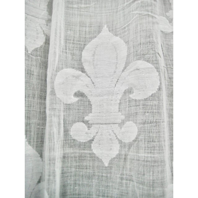Mid 19th Century French Royal Fleur De Lys Curtain -Sheer Mid 18 Hundreds For Sale - Image 5 of 14