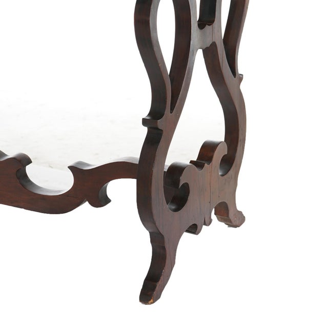 Mid 19th Century Antique Victorian Melodeon Rosewood Desk with Scroll Form Legs C1860 For Sale - Image 5 of 12