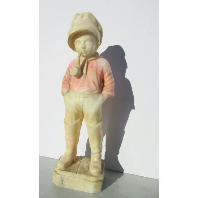 1920s Art Deco Alabaster Boy Sculpture For Sale - Image 13 of 13