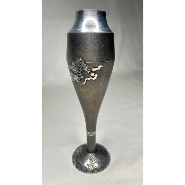 Mid 20th Century Asian Japanese Satsuma Tinware Pewter Vase by Iwakiri Bikodo For Sale - Image 5 of 12