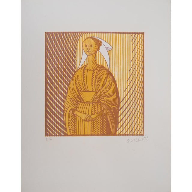 René Quillivic, The Bride of the Icelandic Fisherman, 1927, Original Woodcut For Sale - Image 4 of 7