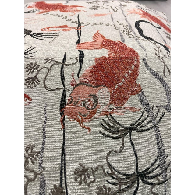 Elevate your décor with this chic pouf, featuring a fish-patterned square pillow and sturdy iron legs. A perfect blend of...