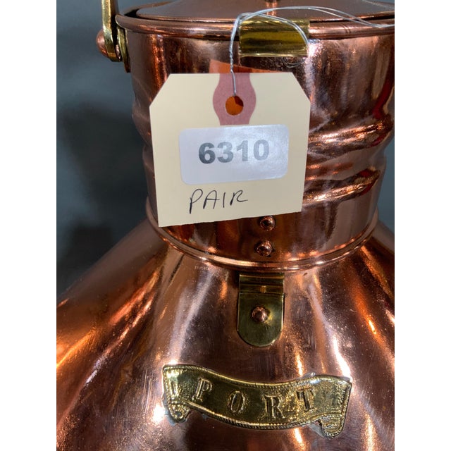 Brass Pair of Copper Port and Starboard Ships Lanterns by Meteorite, "25029" & "19203" For Sale - Image 8 of 8