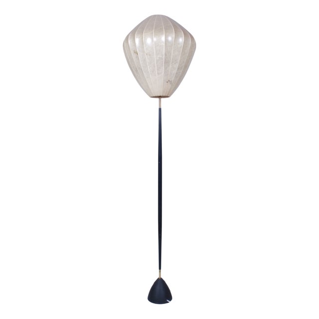 Vintage Erwi Cocoon Floor Lamp attributed to Louis Kalff for Koch & Lowy, 1950s For Sale