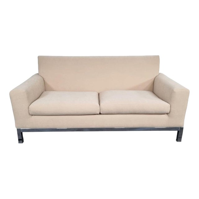 Sofa in Cream Chenille from Minotti For Sale