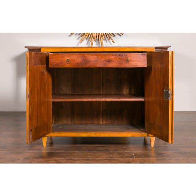 Austrian Biedermeier Period Walnut Buffet with Geometric Pyramidal Marquetry For Sale - Image 12 of 12