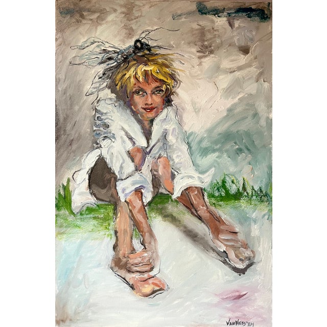 UnAware, Oil Painting, Framed, Portraits, by Van Ness For Sale - Image 9 of 10