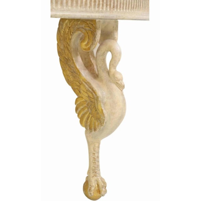 Wood Hollywood Regency Glam Designer Carved Painted Swan Console Tables by Phyllis Morris - a Pair For Sale - Image 7 of 10
