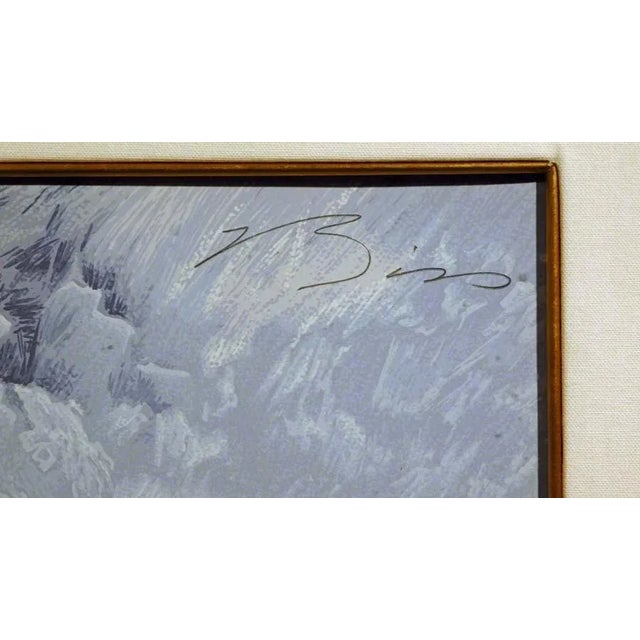1990s Earl Biss "War Shield's Winter Vision" Serigraph Art on Paper Hand Signed Framed For Sale - Image 5 of 5