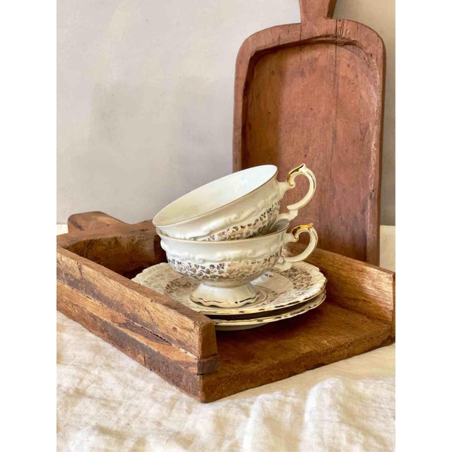 Antique Early 20th Century Wooden Cereal Scoops with Reversible Christmas Decorations, Set of 2 For Sale - Image 11 of 12