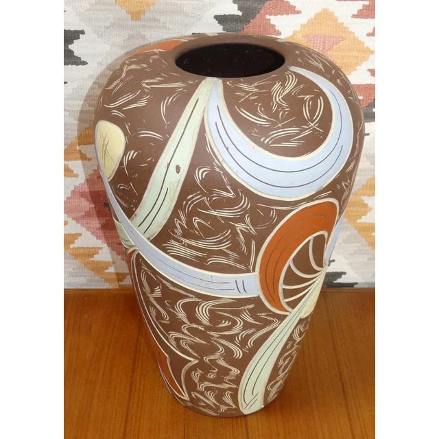 Large Stoneware Floor Vase, 1950s For Sale - Image 4 of 11