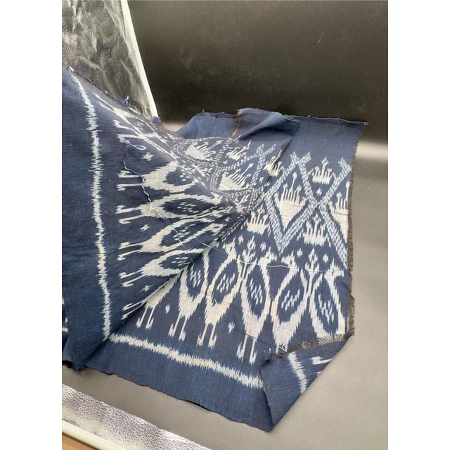 Tribal Sumba Island Indigo Indonesian Handwoven Ikat Textile For Sale - Image 3 of 4