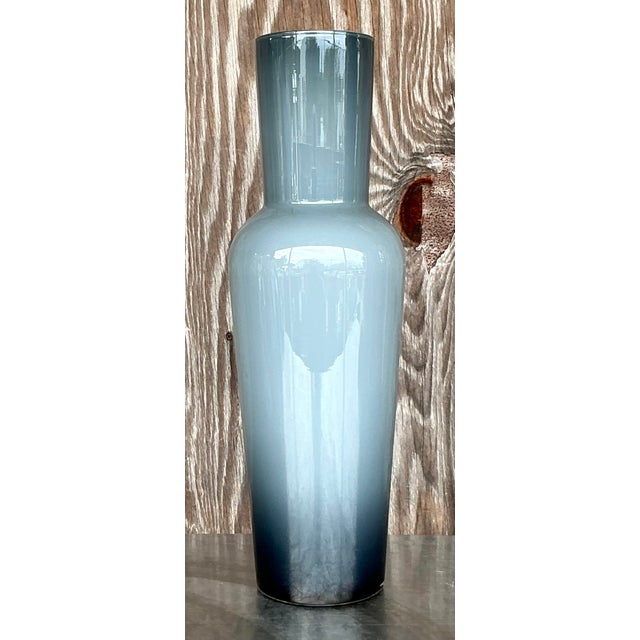 Contemporary Vintage Contemporary Art Glass Ombre Tall Vase For Sale - Image 3 of 5