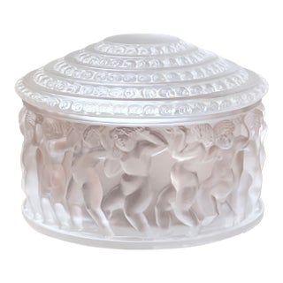 Vintage Lalique Crystal Enfants Box For Sale