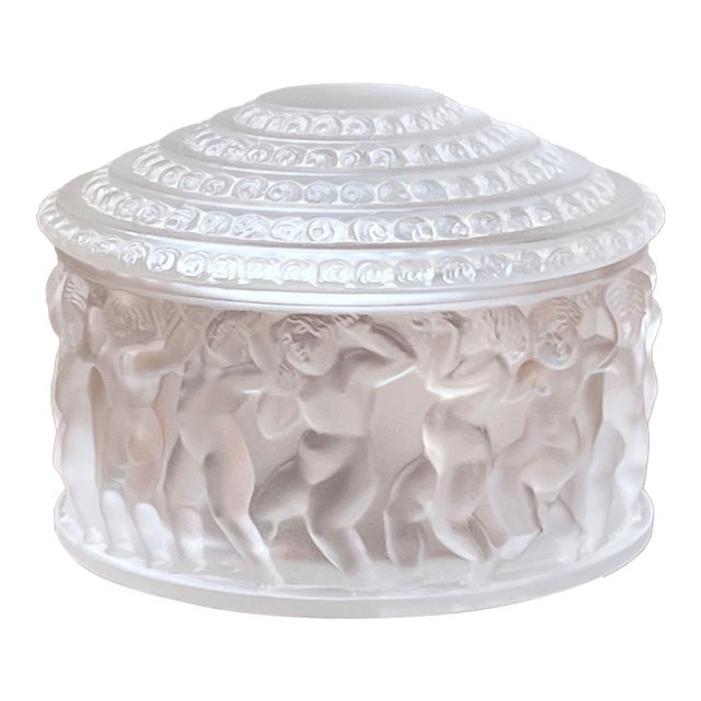 Vintage Lalique Crystal Enfants Box For Sale