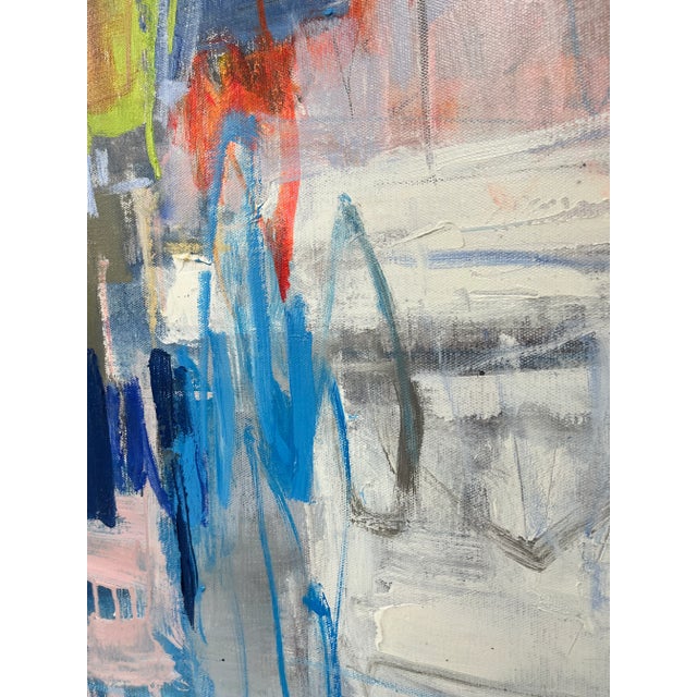 Blue Contemporary Abstract Original Oil Painting For Sale - Image 8 of 12