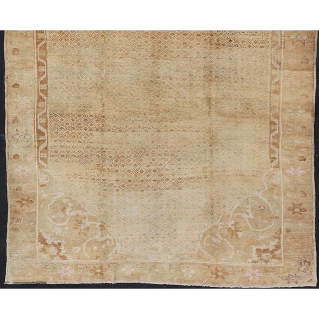 Vintage Oushak Rug in Warm Beige and Golden Tan With Subtle Cream Accents 5'11 X 11'6 For Sale - Image 4 of 12