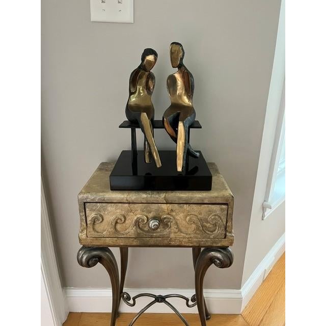 Whispers Bronze Sculpture by Claire May 2003. 14" Height, 8" x 10" Base