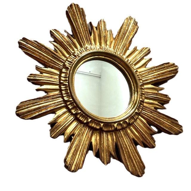 Gold Wenz Giltwood Sunburst Mirror, Germany, 1960s For Sale - Image 8 of 11