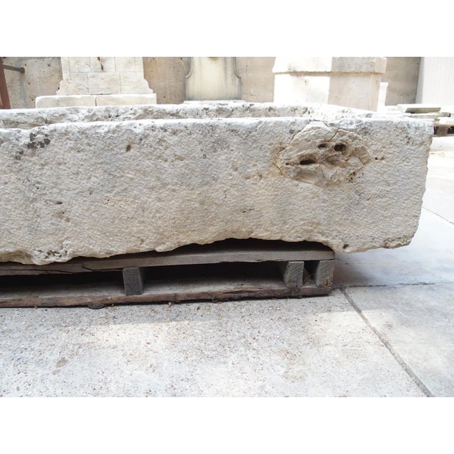 A Wide 18th Century Carved Limestone Trough From the South of France For Sale - Image 18 of 18