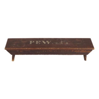 Mid-19th Century American Folk Art Painted Pew Prayer Kneeling Bench For Sale