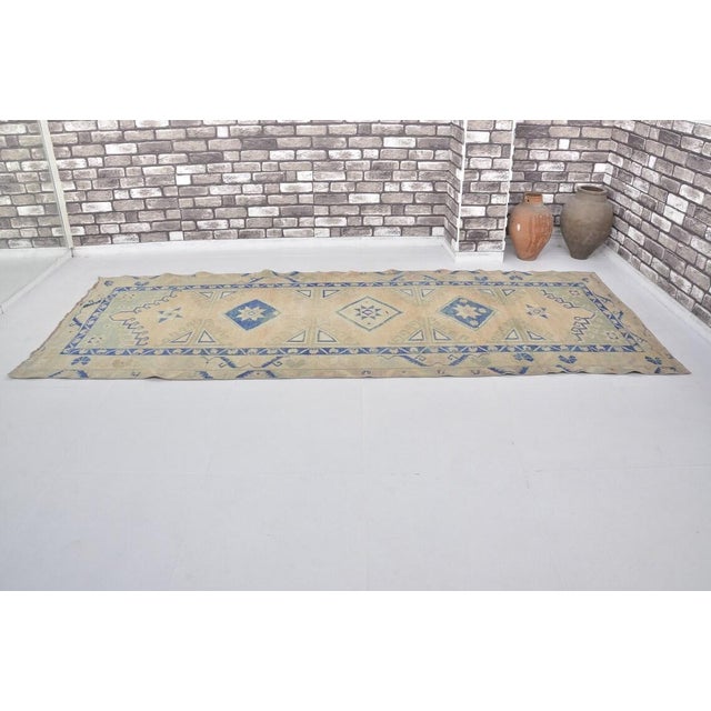 Textile 1950s Faded Oushak, Weathered Earth Tone Floor Art For Sale - Image 7 of 10