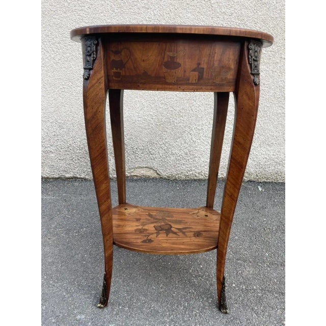 Antique Inlaid Kidney Shaped Table For Sale - Image 10 of 18
