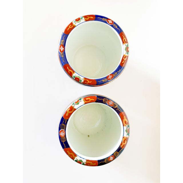 Japanese Pair of Vintage Japanese Imari Planters For Sale - Image 3 of 11
