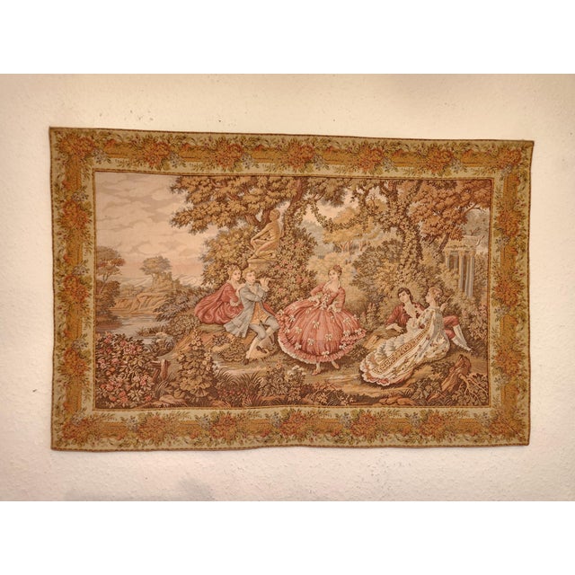 French tapestry in the Aubusson/Flanders Rococo style. This piece is made according to a classic French design (Aubusson...