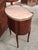 Louis XV Style Kidney-Shaped Commode in Marquetry with Pink Marble Top and Bronze Details For Sale - Image 3 of 7