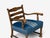 Blue Danish Cabinetmaker, Armchair, Wool, Carved Oak, Denmark, 1920s For Sale - Image 8 of 14