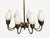 Gemstone 1950s Mid-Century Modern Fog & Mørup, Tulip Chandelier, Opal Glass, Brass For Sale - Image 7 of 12