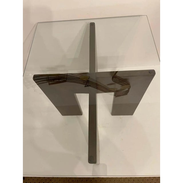Wood Adrian Pearsall Walnut and Glass Side Table For Sale - Image 7 of 13