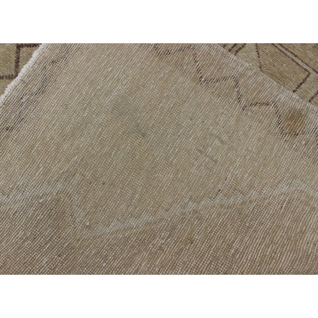 Vintage Oushak Runner With Neutral Colors, Taupe, Ivory, Tan and Light Brown 3'8" X 13'2" For Sale In Atlanta - Image 6 of 7