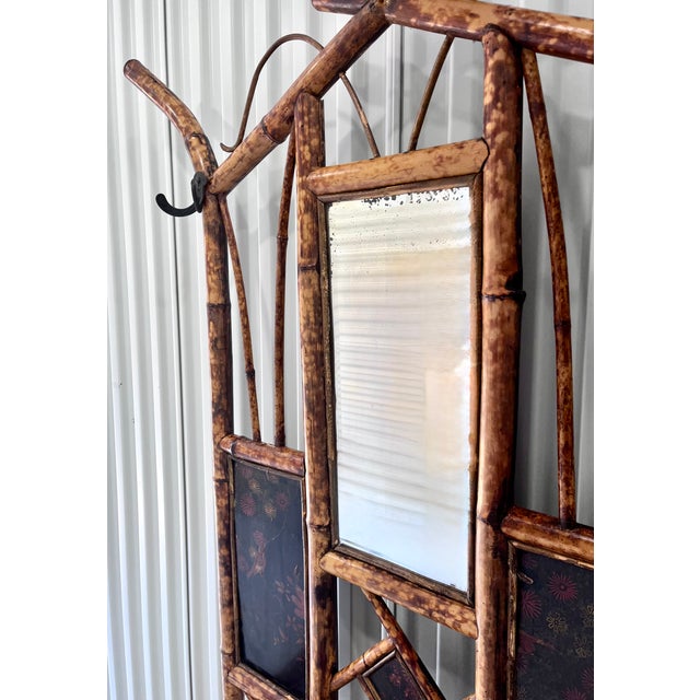 Antique Late 1800s English Scorched Bamboo Chinoiserie Hall Tree For Sale - Image 18 of 18