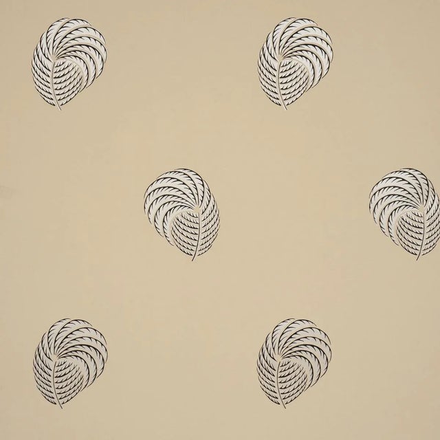Schumacher Royal Plume Wallpaper In Tan For Sale