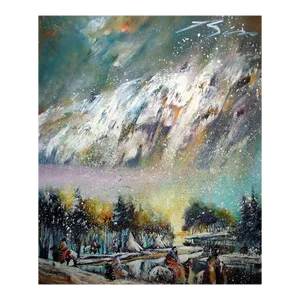 "Winter Camp at the Head Water #12" Contemporary Earl Biss Giclee Canvas Print