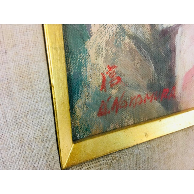 This amazing oil on canvas is a combination of fine art and vintage whimsy. By listed artist Nazu Nakamoura, this piece...